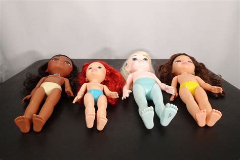 Nude Disney Princesses Baby Dolls Ariel Moana Belle Elsa Height Ranges 12 15 EBay