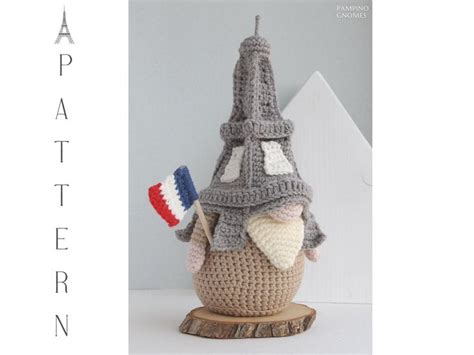 Crochet Eiffel Tower Gnome Pattern Crochet France Gnome Symbol Of