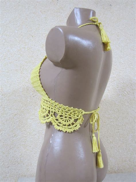 Light Yellow Crochet Bikini Topcrochet Festival Topcrochet Etsy
