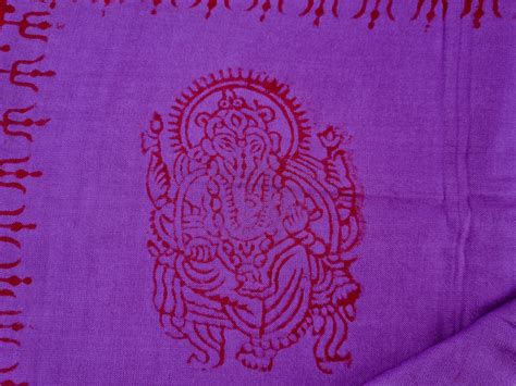 Chadar indiano manto de oração de Ganesha roxo Bazar Indiano