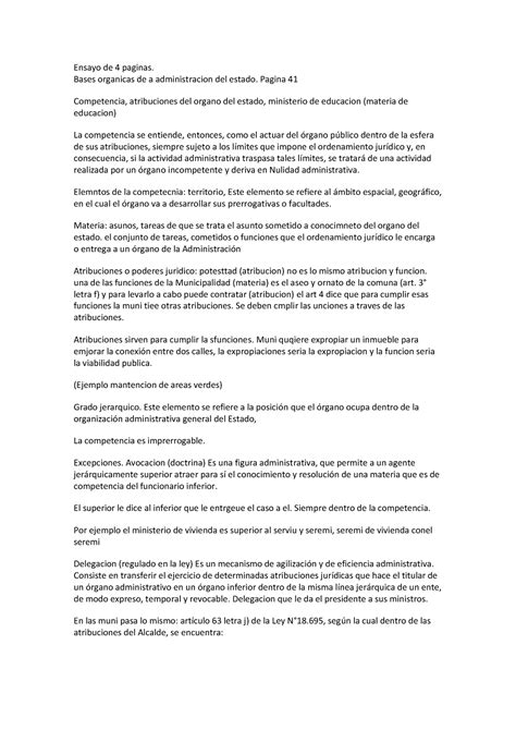 Derecho Administrativo Ensayo De Paginas Bases Organicas De A