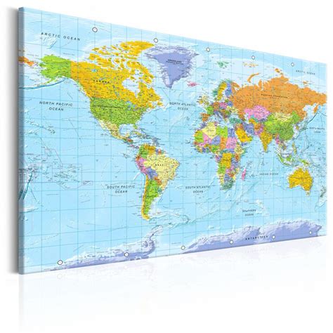 Murando Deutsch Weltkarte Pinnwand And Vlies Leinwand Bilder 120x80 Cm