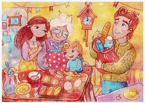 Схема вышивки «семья» - Вышивка крестом | Детские рисунки на стенах ...