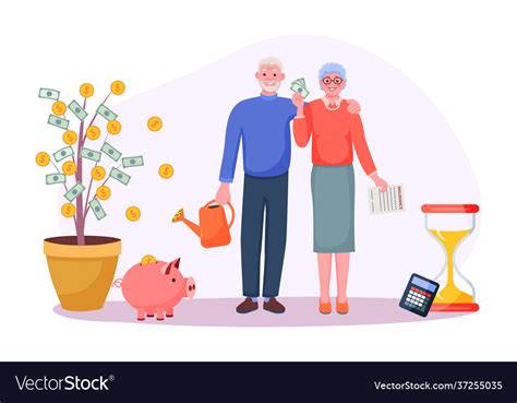 Pension savings money investment in retirement Vector Image