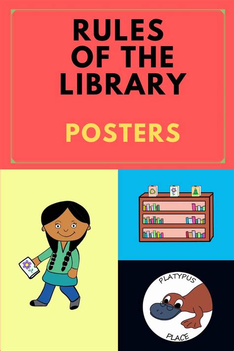 Rules Of The Library Posters And Coloring Sheets Library Posters Library Library Rules