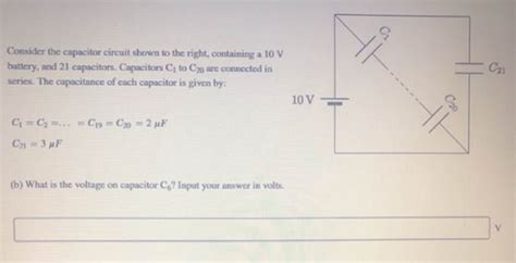 Get Answer Consider The Capacitor Circuit Shown To The Right Containing A 10 Transtutors