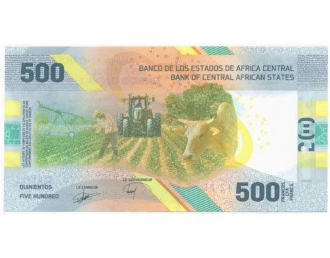 Billete Híbrido Estados de Africa Central 500 Francs 2020 2