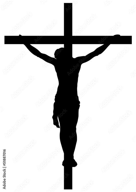 Jesus Christ Crucifiction Silhouette Stock Vector | Adobe Stock