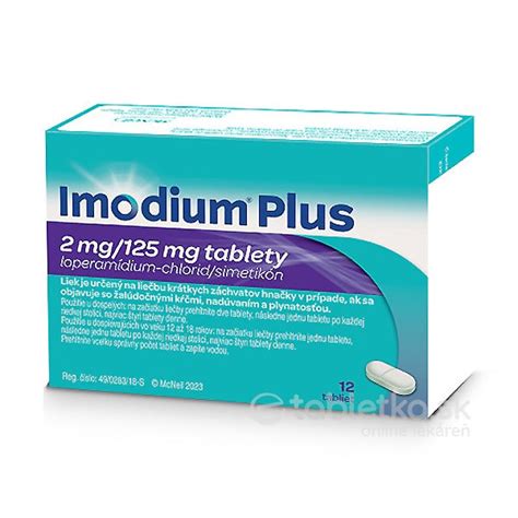 Imodium Plus 2mg 125mg 12 Tabliet Etabletka