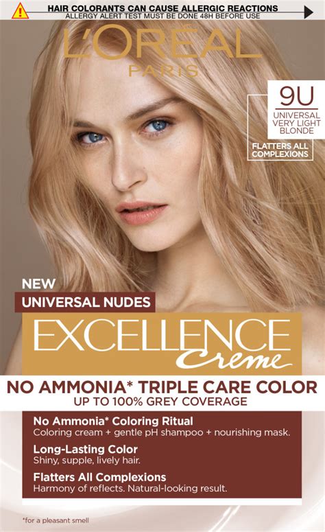 LOréal Paris боя за коса EXCELLENCE Nudes 9U Universal Very Light Blonde PINK PANDA