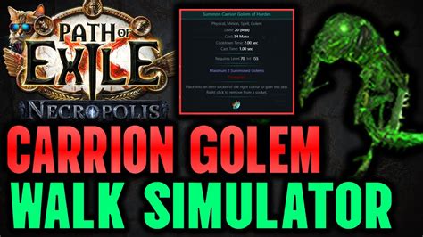 Necro Carrion Golem Poison Obliterando Mapa No Modo Walk Simulator