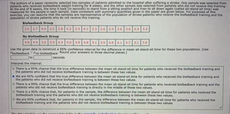 Solved The Authors Of A Paper Randomly Selected Two Samples Chegg