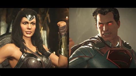 Injustice 2 Wonder Woman Vs Superman Interactions Dialogues Youtube