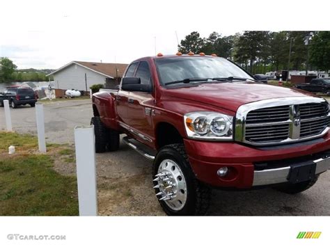 2007 Inferno Red Crystal Pearl Dodge Ram 3500 Laramie Quad Cab 4x4