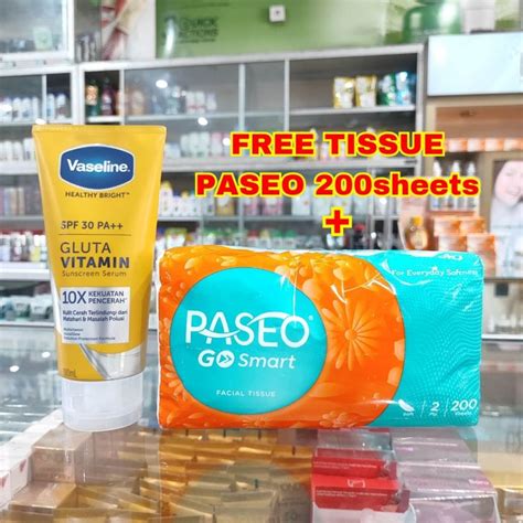 Jual Vaseline Gluta Vitamin Sunscren Serum SPF 30 PA 180ml FREE