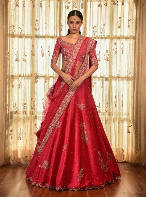 Red Wood Raw Silk Lehenga Set Raw Silk Lehenga Silk Lehenga Wedding Lehenga Designs