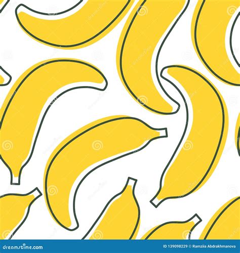 Banana Seamless Pattern Hand Drawn Fresh Fruit Vector Sketch