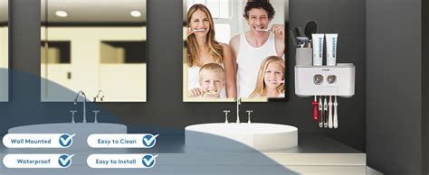 Wekity Toothbrush Holder Wall Mounted Multifunctional Automatic