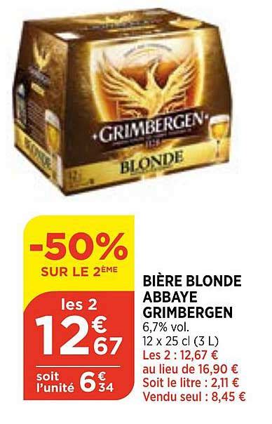 Promo Bi Re Blonde Abbaye Grimbergen Chez Atac Icatalogue Fr