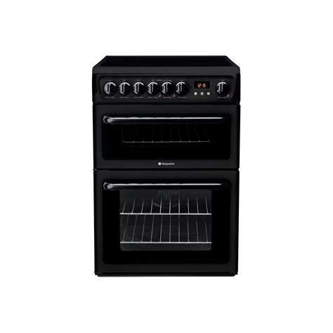 Hotpoint 60cm Double Oven Electric Cooker Black Hae60ks Appliances Direct