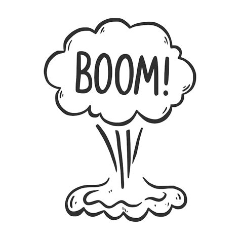 Premium Vector Hand Drawn Cloud Speech Bubble Element With Boom Text