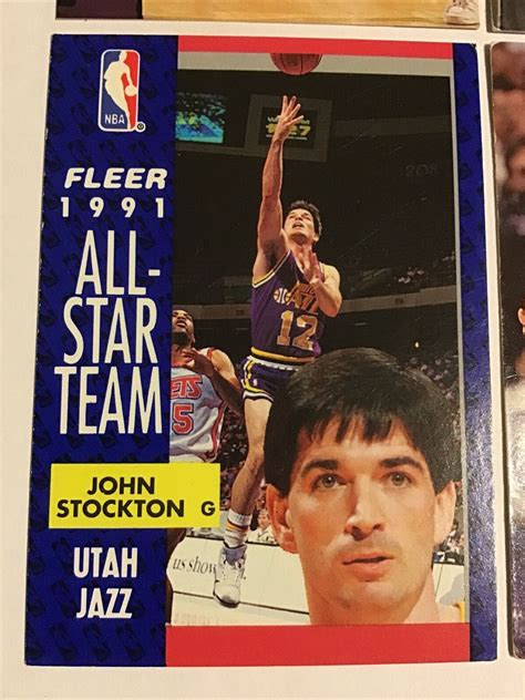 John Stockton Utah Jazz Nba Basketball Fleer Allstar Team Strike