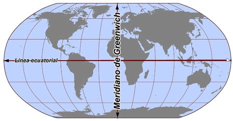 Mapamundi Meridiano De Greenwich Y Ecuador