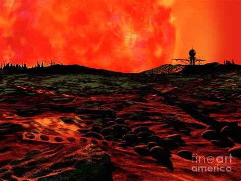 Red Giant Star Over A Dying Alien Planet Photograph By Tim Brown