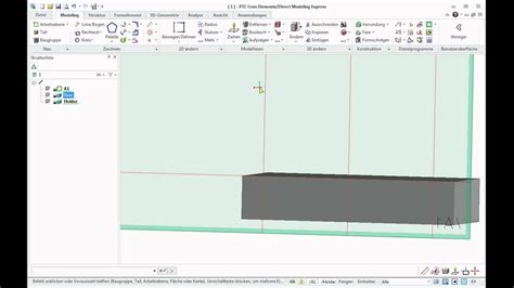 Ptc Creo Elements Direct Modeling Teile Im Winkel Erstellen Youtube