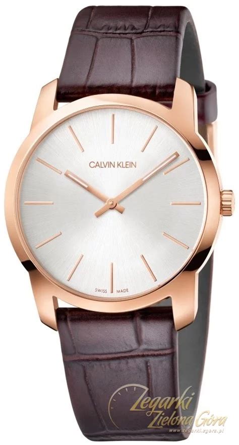 CALVIN KLEIN K2G226G6 Lady City Big Rose Gold PVD Zegarek Damski