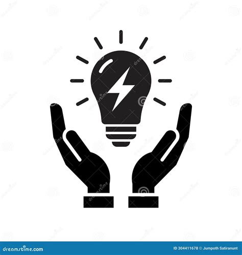 Hands Holding Light Bulb Icon Save Energy Electricity Stock