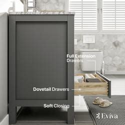 Eviva London 24 W X 18 D Gray Vanity And Carrara Natural Marble Vanity