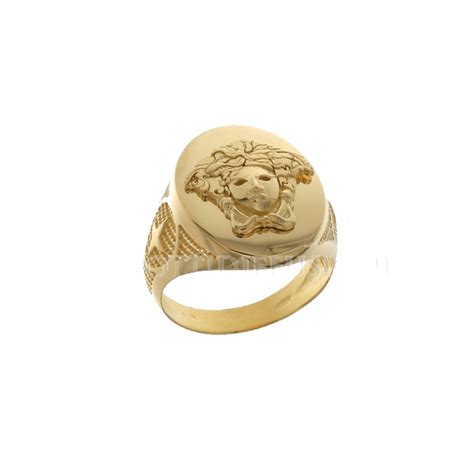 Anello Da Uomo In Oro Giallo 18 Kt A Scudo Con Medusa 803321737458