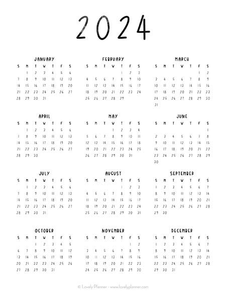 Free Printable Year At A Glance Calendar 2023 2024 53 OFF