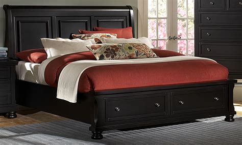 Reflections Ebony King Sleigh Storage Bed from Vaughn Bassett | Coleman Furniture