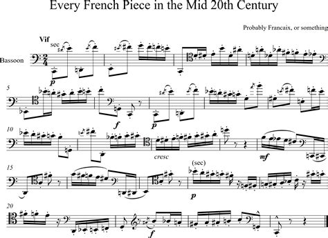 Every French Piece In The Mid 20th Century Bassoon Part Solo Or