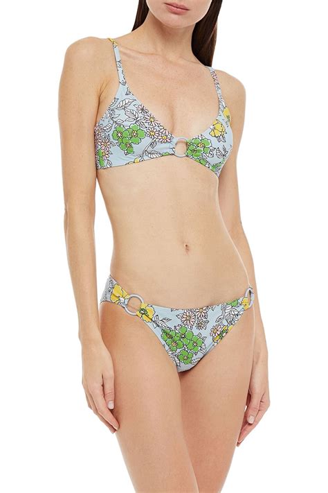 Tory Burch Floral Print Triangle Bikini Top The Outnet