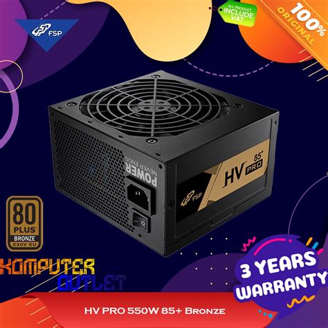 Jual Fsp Psu Hv Pro W Bronze Power Supply Watt Atx