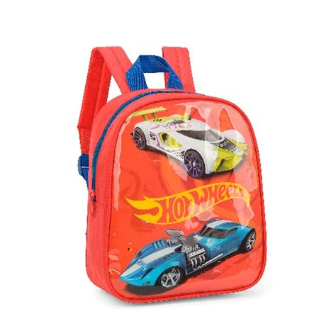 Mini Mochila De Costa Infantil Pre Escolar Hot Wheels Luxcel Shopee