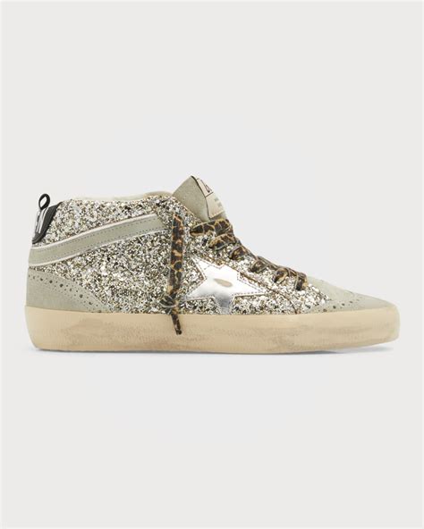 Golden Goose Mid Star Glitter Leo Wing Tip Sneakers Neiman Marcus