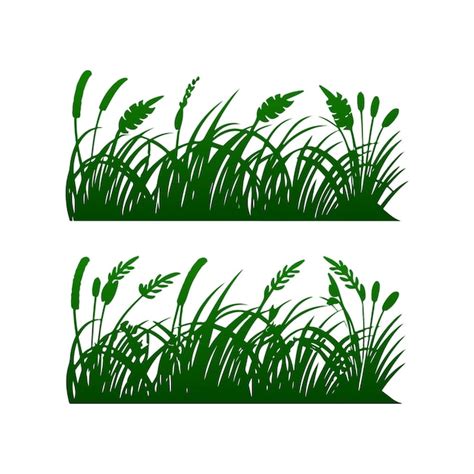 Premium Vector Green Grass Isolated On White Background