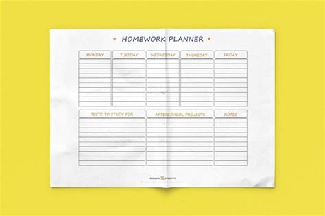 Simple HOMEWORK ORGANIZER , Printable Planner, Weekly Homework Planner ...