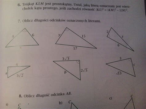 7 Oblicz długości odcinków oznaczonych literami Brainly pl