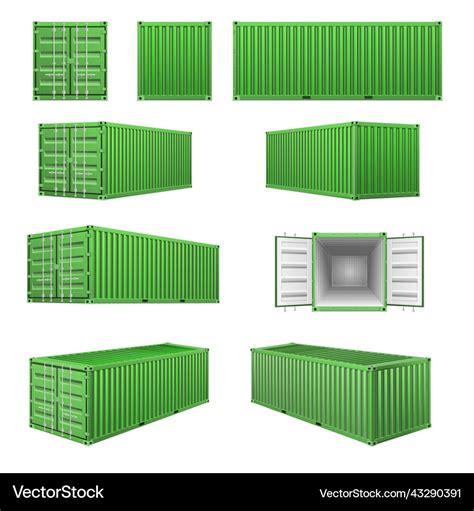 Cargo container set Royalty Free Vector Image - VectorStock