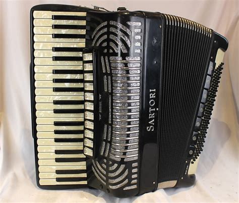 6274 Black Sartori DeLuxe Grand Piano Accordion LMMH 41 120 Reverb