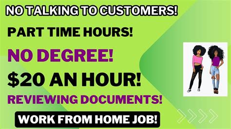 Non Phone Work From Home Job Part Time Work At Home Job An Hour No