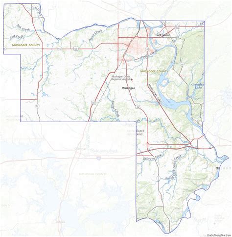 Map of Muskogee County, Oklahoma - Thong Thai Real