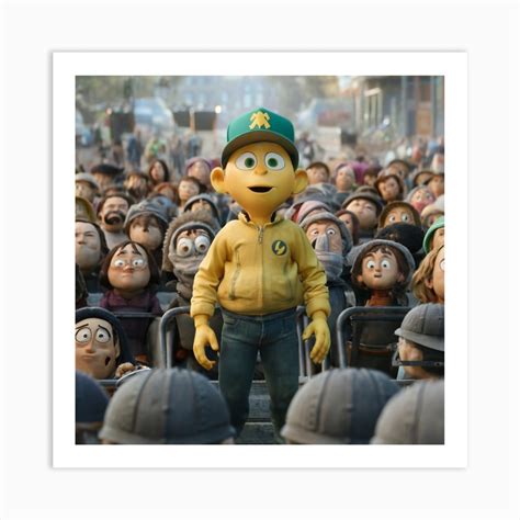 Crowd Of Cartoon Characters Art Print by ArtDecors - Fy