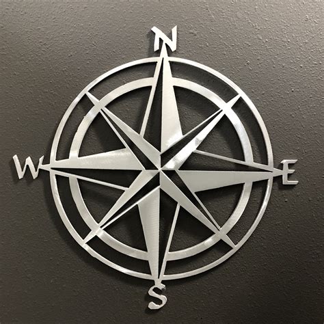 Compass Rose Metal Wall Art Decoration Skilwerx 12x12 Ocean Etsy