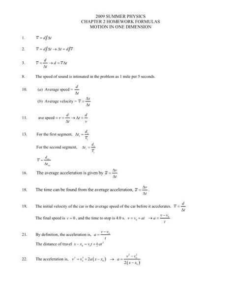 Kinematics One Dimension Physics Matters Net